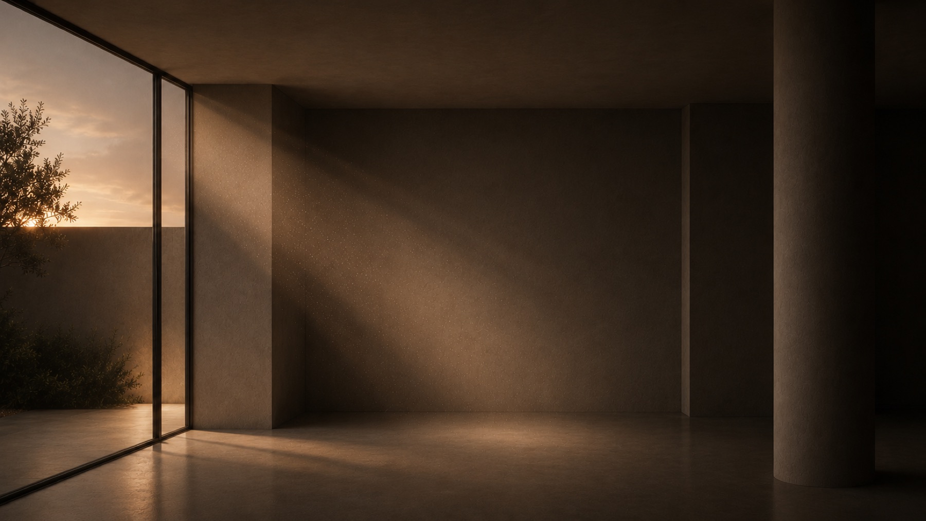 A quiet room at dusk, light entering from the window